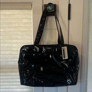 Accessory Works 90’s Vintage Glossy Black Women's Soft Briefcase